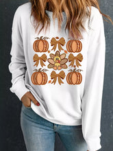 HALLOWEEN Women's Pumpkin & Bow Graphic Drop Shoulder Sweatshirt