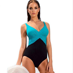 Women's One-Piece Contrast Color Swimsuit