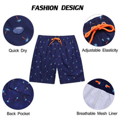 Men's Beach Shorts with Mesh Lining