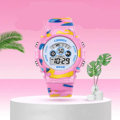 Children's Digital Watch, Luminous Led, Alarm, Waterproof, 7 Color Led Backlight, Multifunction - 30m