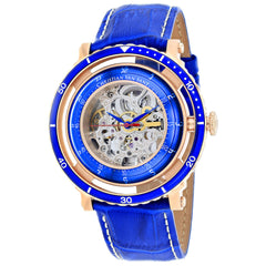 Christian Van Sant Men's Dome - Silver Dial, Blue Strap, Gold Case - 30m