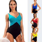 Women's One-Piece Contrast Color Swimsuit
