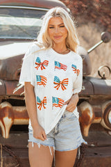 Women's Patriotic Flag/Bow T-Shirt