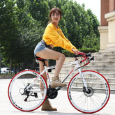 21-33 Speed Aluminum Alloy Road Bike with Double Disc Brakes