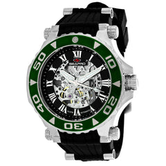 Seapro Men's Seaway - Black Dial/Strap, Silver Case, Green Bezel - 100m