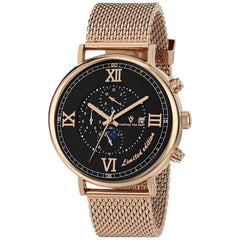 Christian Van Sant Men's Somptueuse LTD - Black Dial, Rose Gold Bracelet - 100m