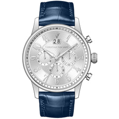 Christian Van Sant Men's Heritage - Silver Dial, Blue Strap - 50m