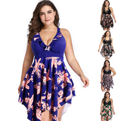 Women's Plus Size One-Piece Skirted Swimsuit
