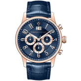 Christian Van Sant Men's Heritage - Blue Dial/Strap, Rose Gold Case - 50m