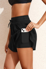Women's High Waist Bikini Shorts with 2-in-1 Side Pocket