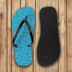 Unisex Turquoise Dolphin Pattern π¬ Beach Flips