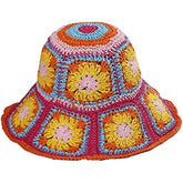 Berry Charmz Women's Straw Floral Woven Bucket Hat