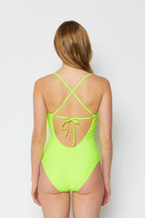 Women's One-Piece Swimsuit - Neon Green