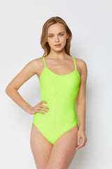 Women's One-Piece Swimsuit - Neon Green