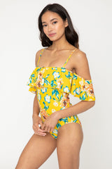 Women's Ruffled One-Piece Swimsuit - Bramble Yellow