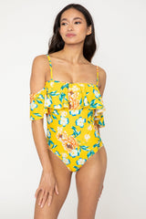 Women's Ruffled One-Piece Swimsuit - Bramble Yellow