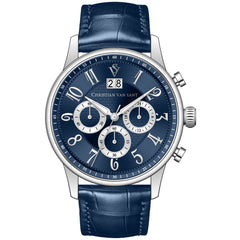 Christian Van Sant Men's Heritage - Blue Dial/Strap, Silver Case - 50m