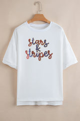 Women's 'Stars & Stripes' Sequin Loose Tee