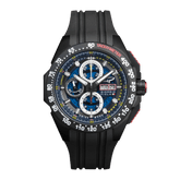 Giorgio Piola Design Men's G5 Delta Automatic Titanium Swiss Sport Chrono Watch (Black PVD Coating) - Blue Dial, Black Strap/Case - 100m
