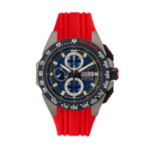 Giorgio Piola Design Men's G5 Delta Automatic Titanium Swiss Sport Chrono Watch - Black Dial, Red Strap - 100m