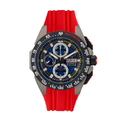 Giorgio Piola Design Men's G5 Delta Automatic Titanium Swiss Sport Chrono Watch - Black Dial, Red Strap - 100m