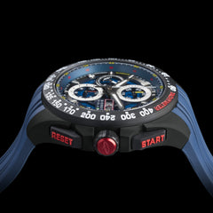 Giorgio Piola Design Men's G5 Delta Automatic Titanium Swiss Sport Chrono Watch (Black PVD Coating) - Blue Dial/Strap - 100m