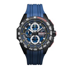 Giorgio Piola Design Men's G5 Delta Automatic Titanium Swiss Sport Chrono Watch (Black PVD Coating) - Blue Dial/Strap - 100m