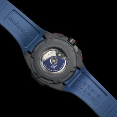 Giorgio Piola Design Men's G5 Delta Automatic Titanium Swiss Sport Chrono Watch (Black PVD Coating) - Blue Dial/Strap - 100m