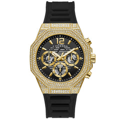 Guess Men's Momentum Black Gold Tone Multi-function - 50m