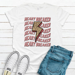 Girl's/Women's 'Heartbreaker' Leopard Lightening Bolt T-Shirt