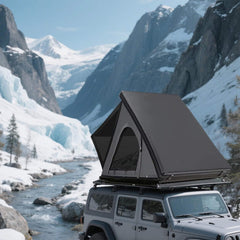 Ridge Heavy-Duty Aluminum Hard-Shell Rooftop Tent with Ladder, LED Lighting, and Memory Foam Mattress