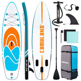DailySale 10.5 Foot Inflatable Stand Up Paddleboard with Adjustable Paddle and Removable Fin - Orange
