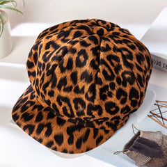 Women's Leopard Print Octagonal Hat