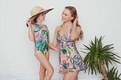 Girl's One-Piece Swimsuit - Molokai Coral
