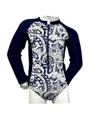 Girl's Long Sleeve One-Piece Rash Guard - Paisley