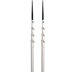 Lee's 16.5' Bright Silver Black Spike Telescopic Poles for Sidewinder