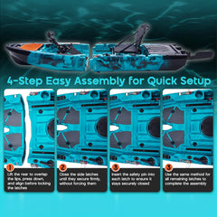 10 Foot Lightweight 1-Person Modular Fishing Kayak with Propeller Drive System (SAK67032)