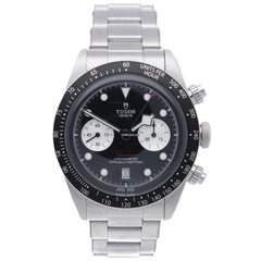 Tudor Men's Black Bay - Black Dial/Bezel, Silver Bracelet - 200m