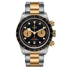 Tudor Men's Black Bay - Black Dial, Silver/Gold Bracelet - 200m