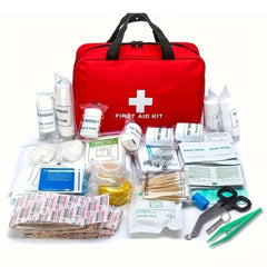 Outdoorzees 173pcs Large First Aid Kit: Portable For Outdoor Hunting, Hiking, Camping, And More - Including Emergency Supplies!