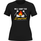 Outdoorzees Women's 'Will Camp For Smores' T-Shirt / Fitted T-Shirt