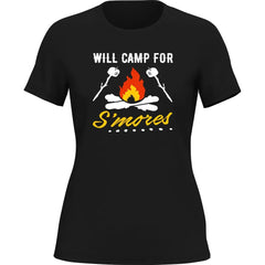 Outdoorzees Women's 'Will Camp For Smores' T-Shirt / Fitted T-Shirt