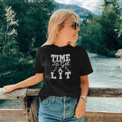 Outdoorzees Women's 'Time to Get Lit' Slim Fit T-Shirt