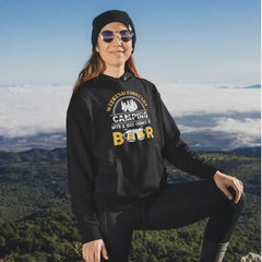 Outdoorzees Women's 'Weekend Forecast, Camping with 100% Beer' Fleece Hoodie