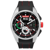 Motorsport Men's Burnout - Black Dial, Black/Red Strap - 100m