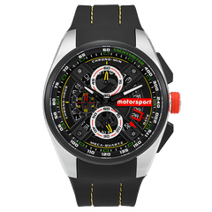 Motorsport Men's Burnout Sport Chrono - Black Dial, Black/Yellow Strap - 100m