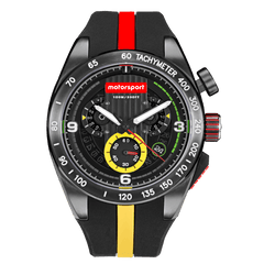 Motorsport Men's Rally - Black Dial, Black/Red/Yellow Strap - 100m
