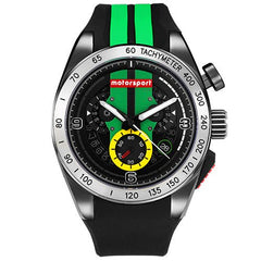 Motorsport Men's Rally - Black/Green Dial/Strap - 100m