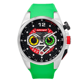 Motorsport Men's Rebel - Black Dial, Green Strap - 100m