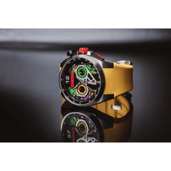 Motorsport Men's Rebel - Black Dial, Yellow Strap - 100m